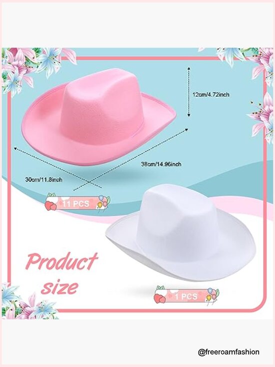 12 Pack Cowboy Hats for Women Wedding Party Favors Costume Accessories main image 5